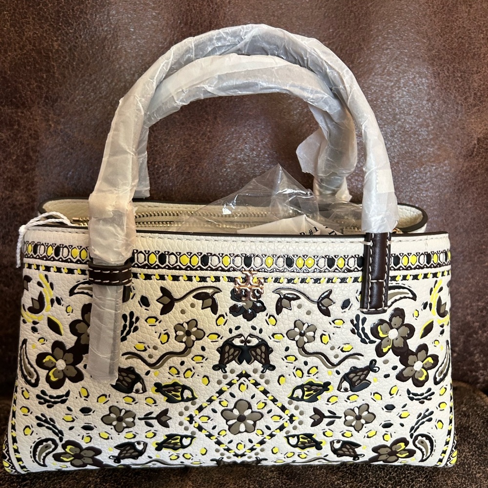 HTF genuine Tory Burch Floral Embossed Emerson bag.  Perfect for fall.